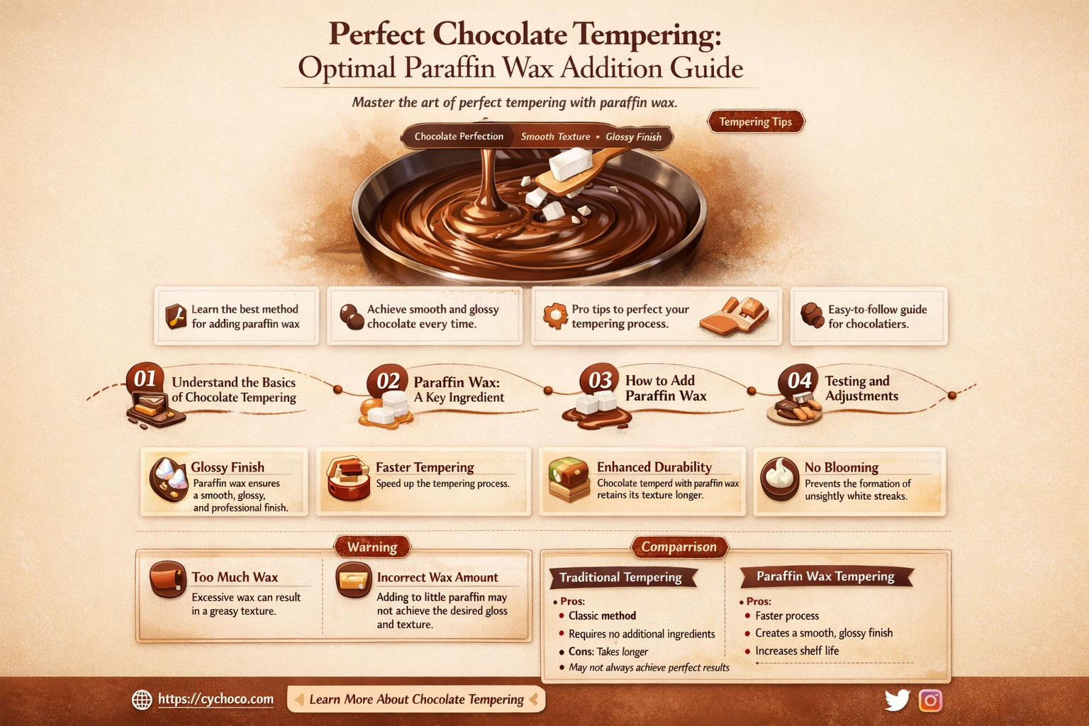 how much paraffin to add to chocolate