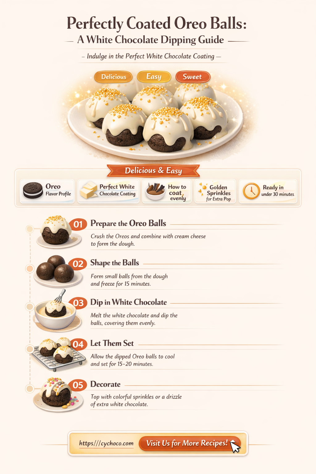 how to dip oreo balls in white chocolate