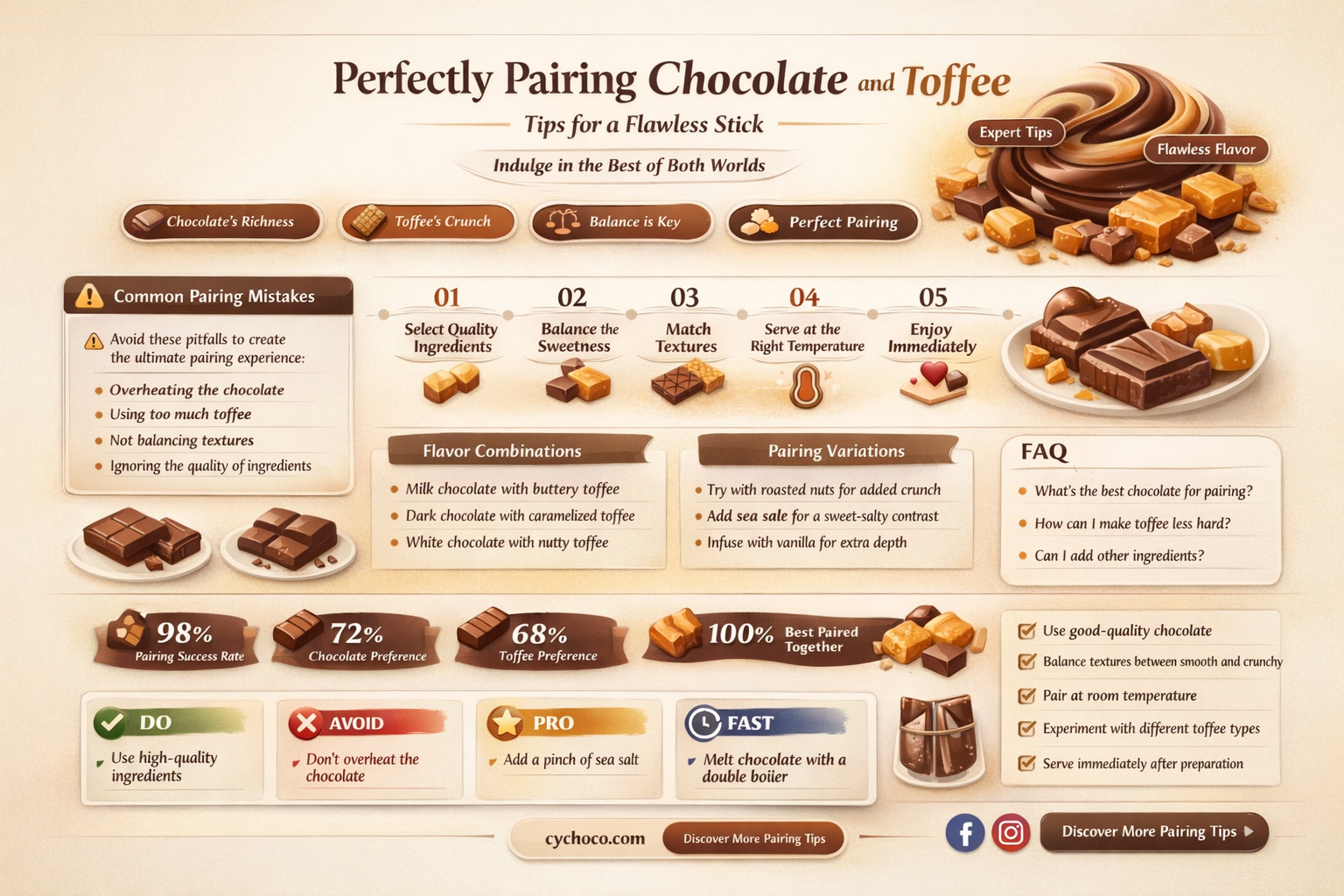 how to get chocolate to stick to toffee