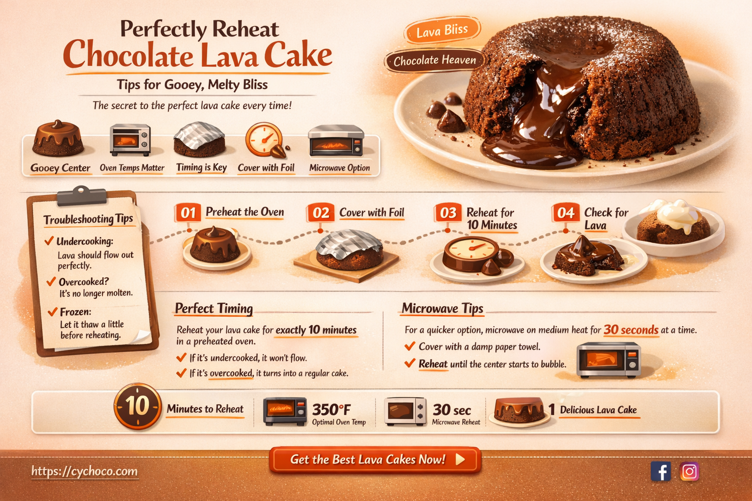 how to reheat chocolate lava cake
