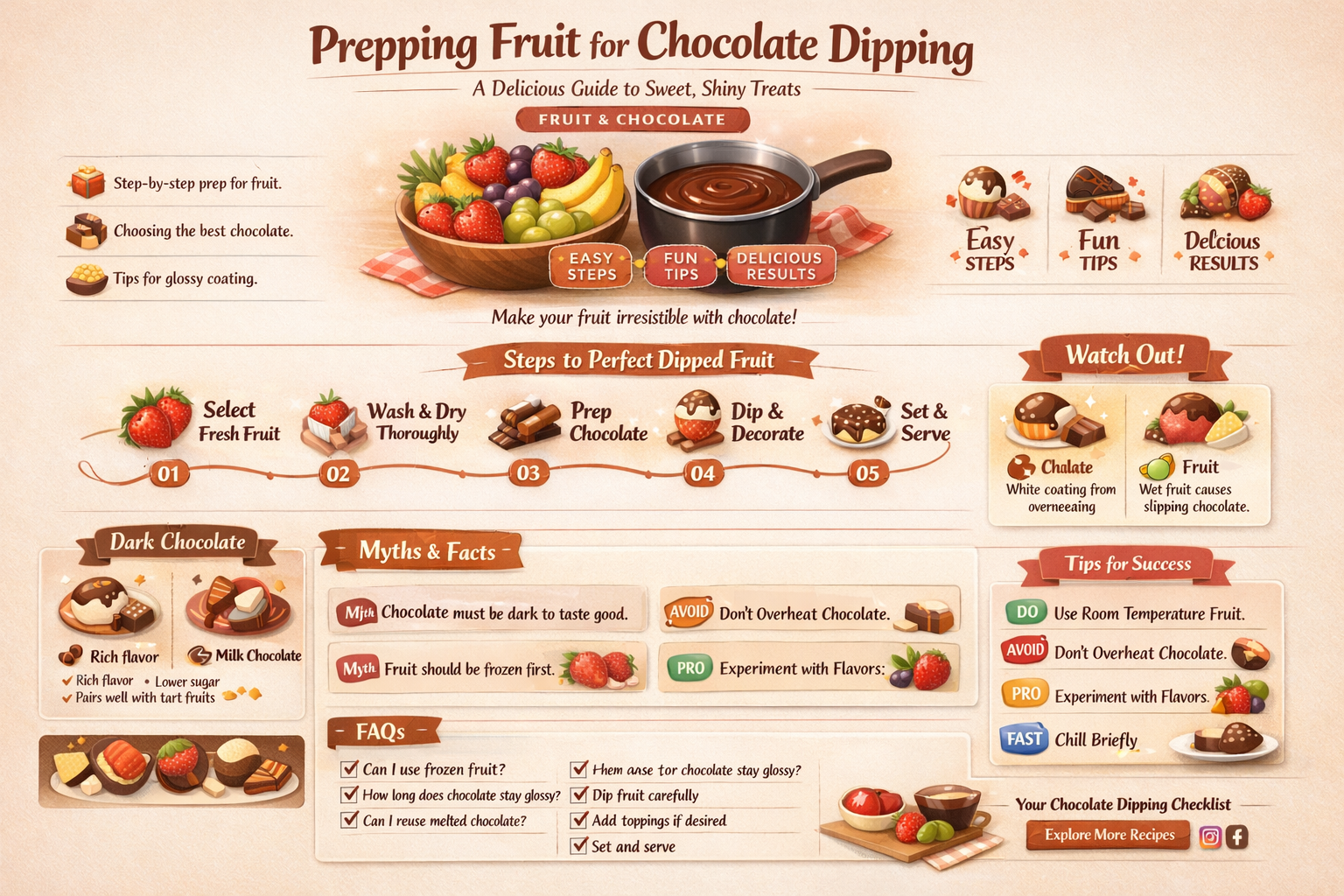 how to get fruit ready for chocolate dipping