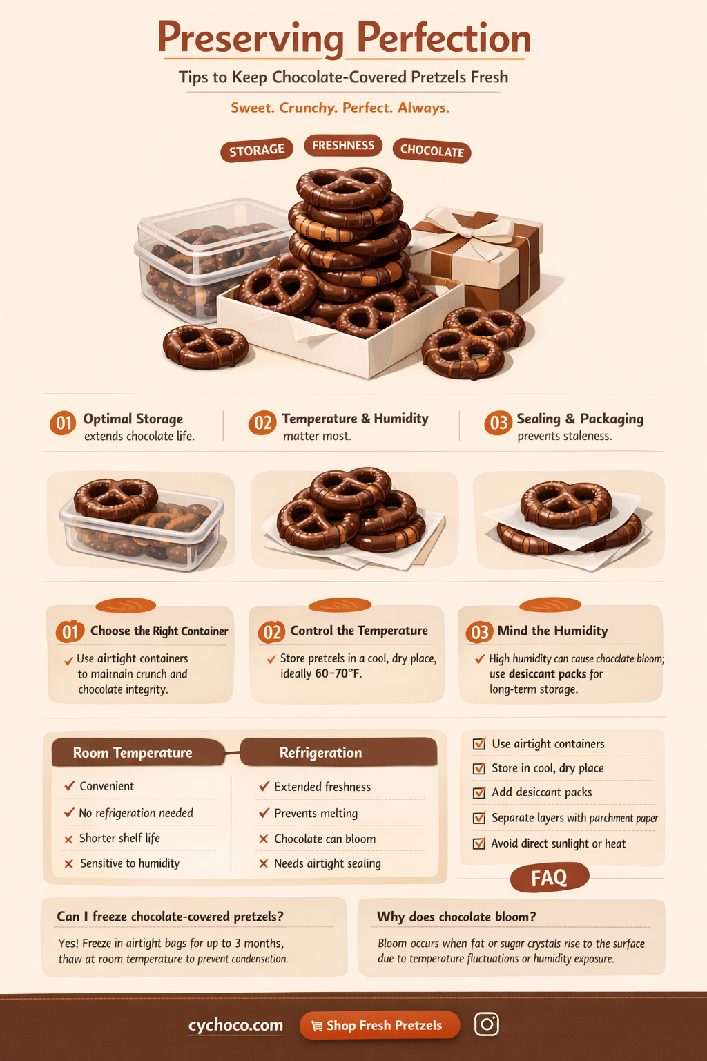 how to keep chocolate covered pretzels fresh