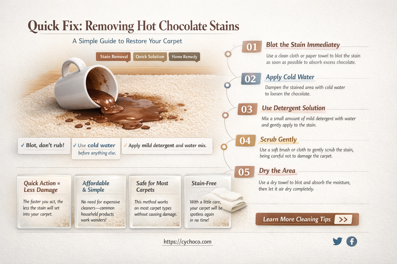 how to get a hot chocolate stain out of carpet