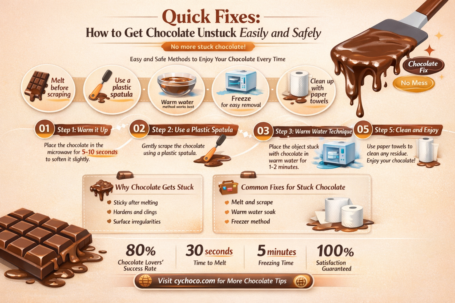 how to get chocolate unstuck