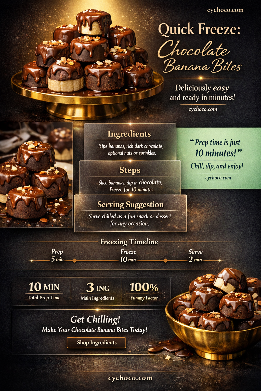 how long do chocolate banana bites take to freeze
