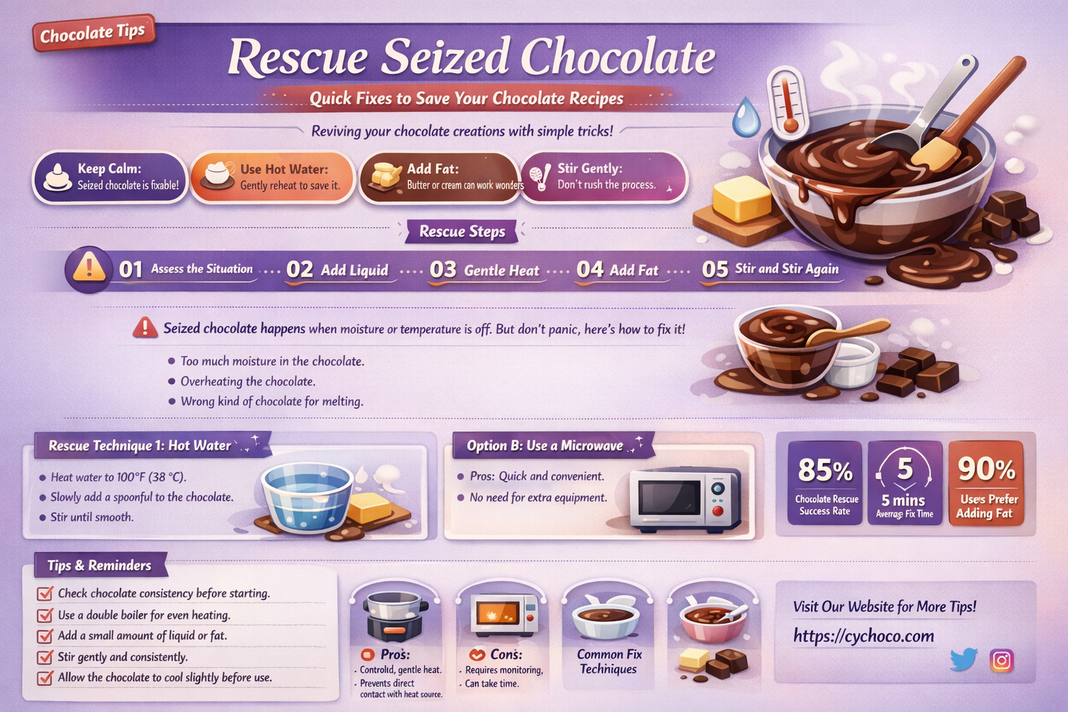 how to get chocolate to unseize