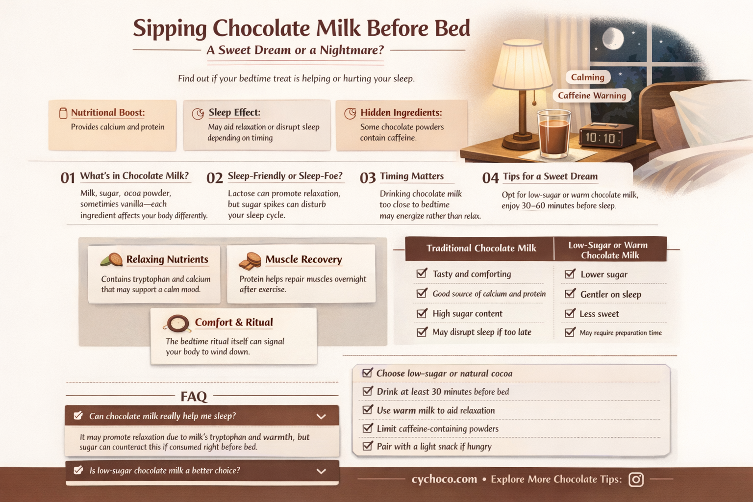 is it bad to drink chocolate milk before bed