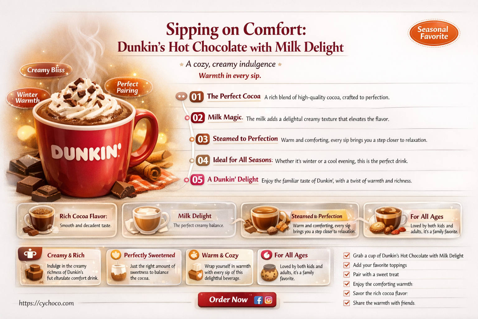 does dunkin make hot chocolate with milk