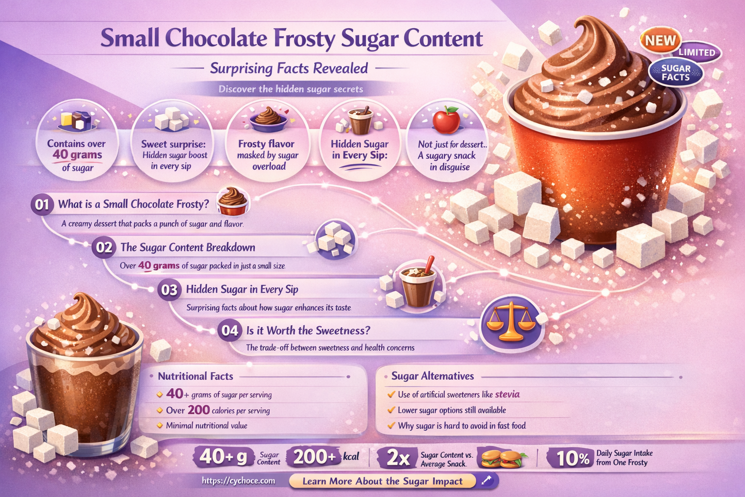 how much sugar in a small chocolate frosty
