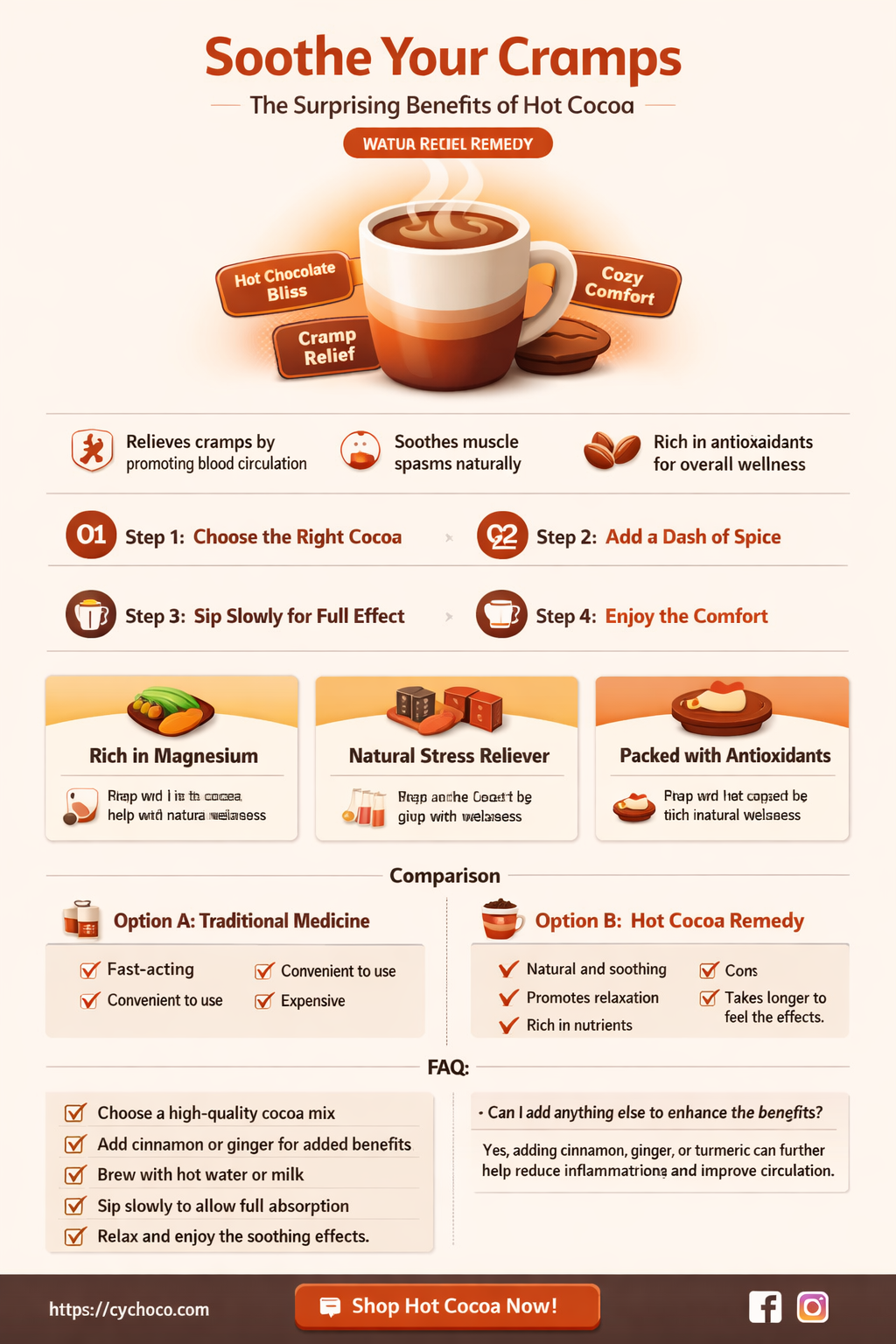 does hot cocoa help with cramps