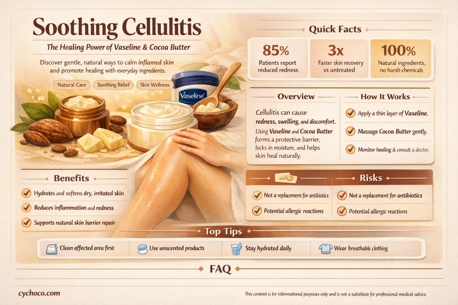 can vaseline with cocoa butter help heal cellulitis