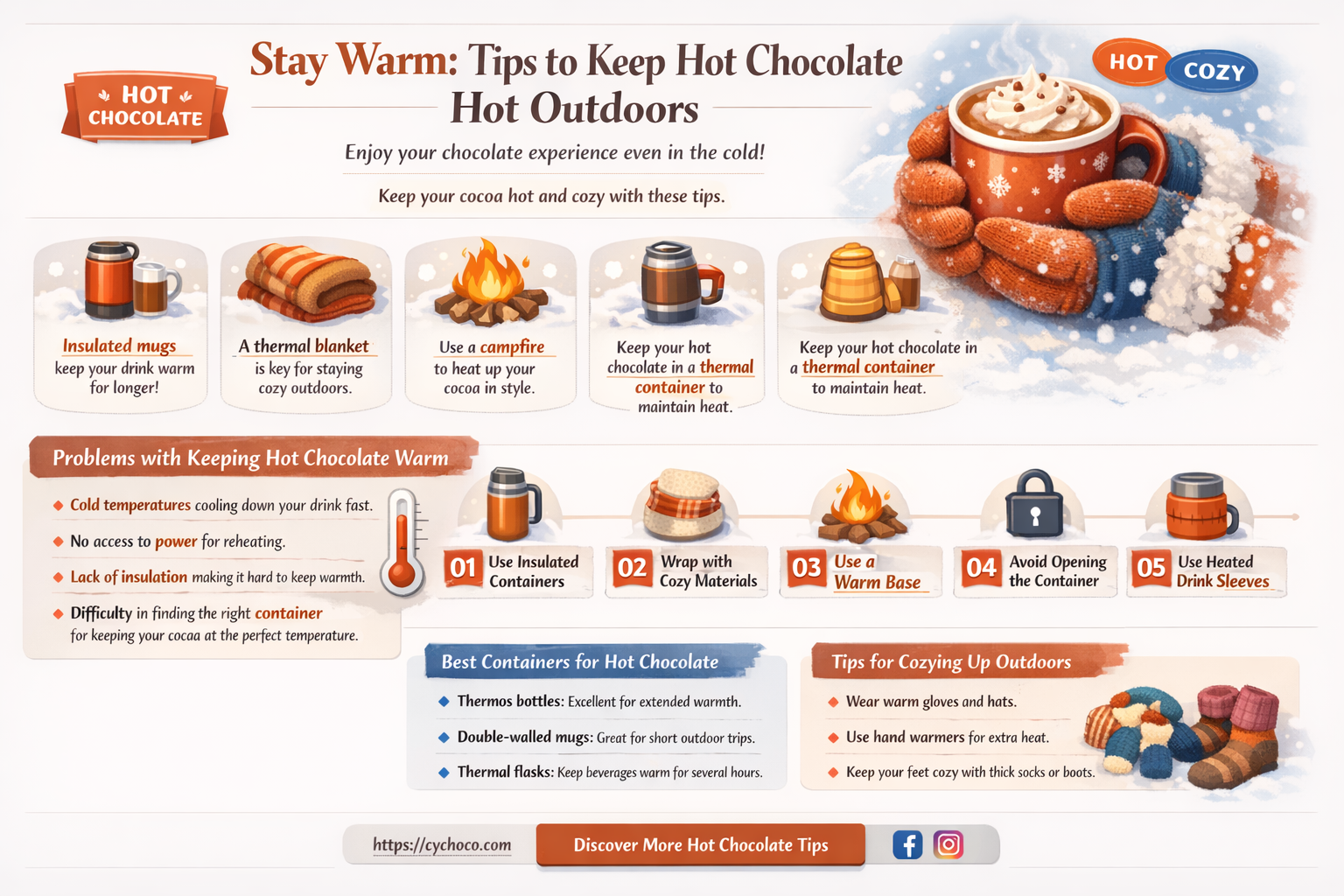 how to keep hot chocolate hot outside