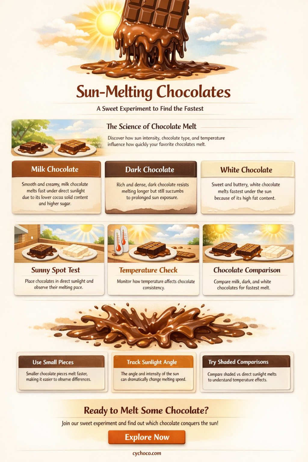 what brand of chocolate melts fastest in the sun