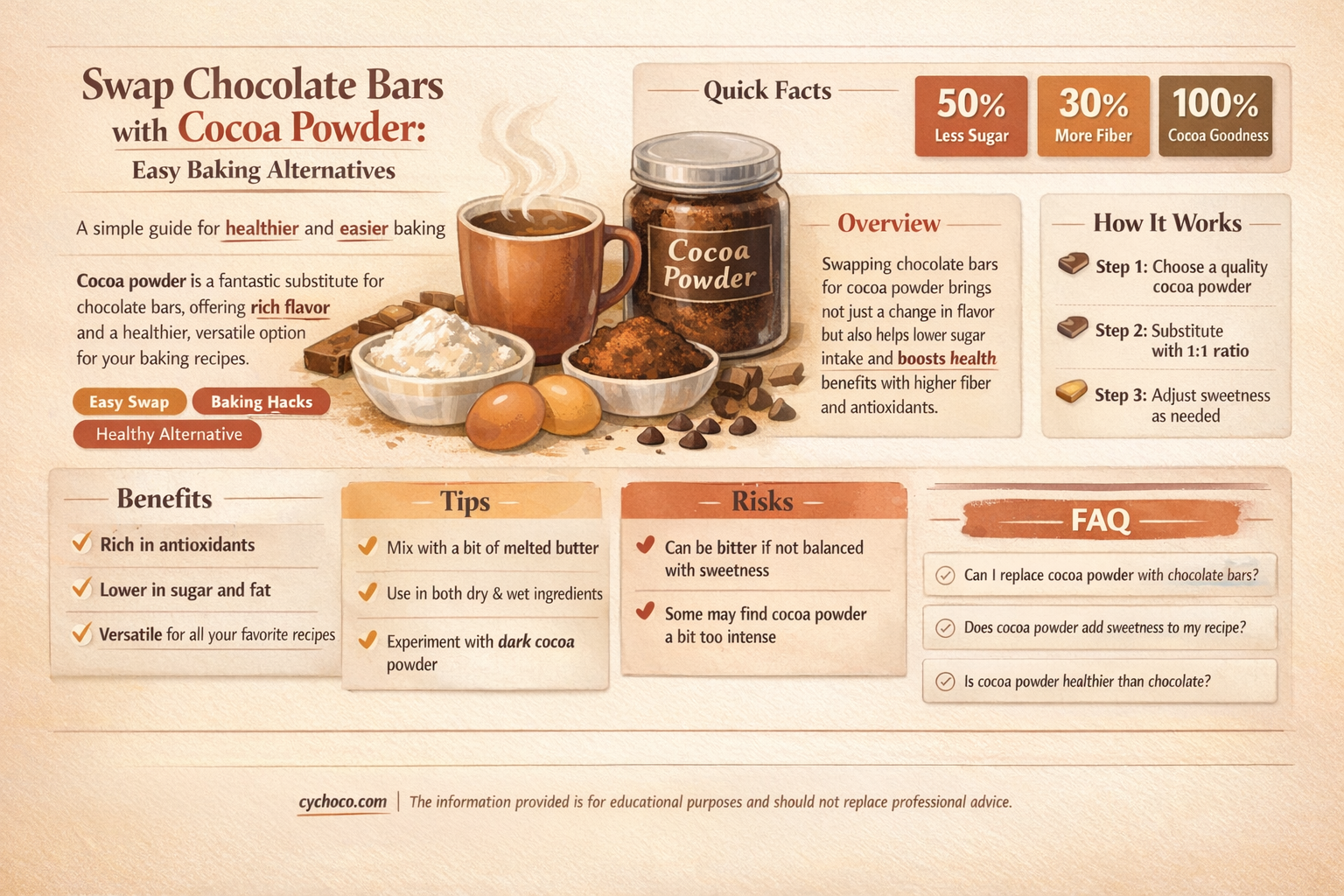 how to use cocoa powder replace chocolate bar