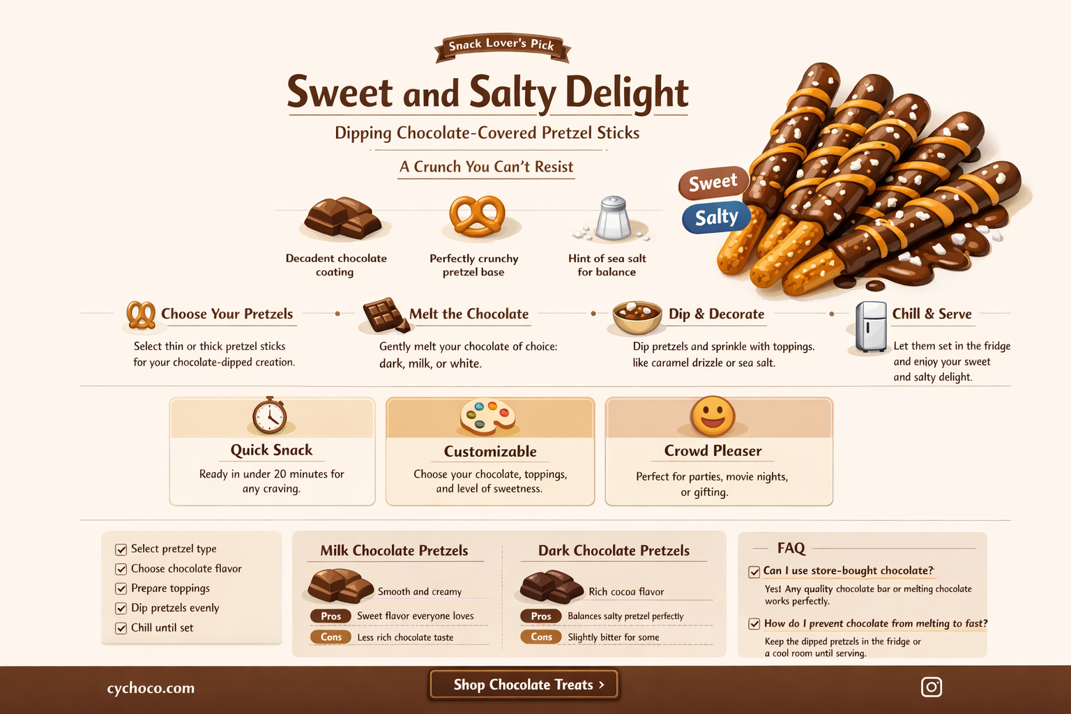 how to dip chocolate covered pretzel sticks