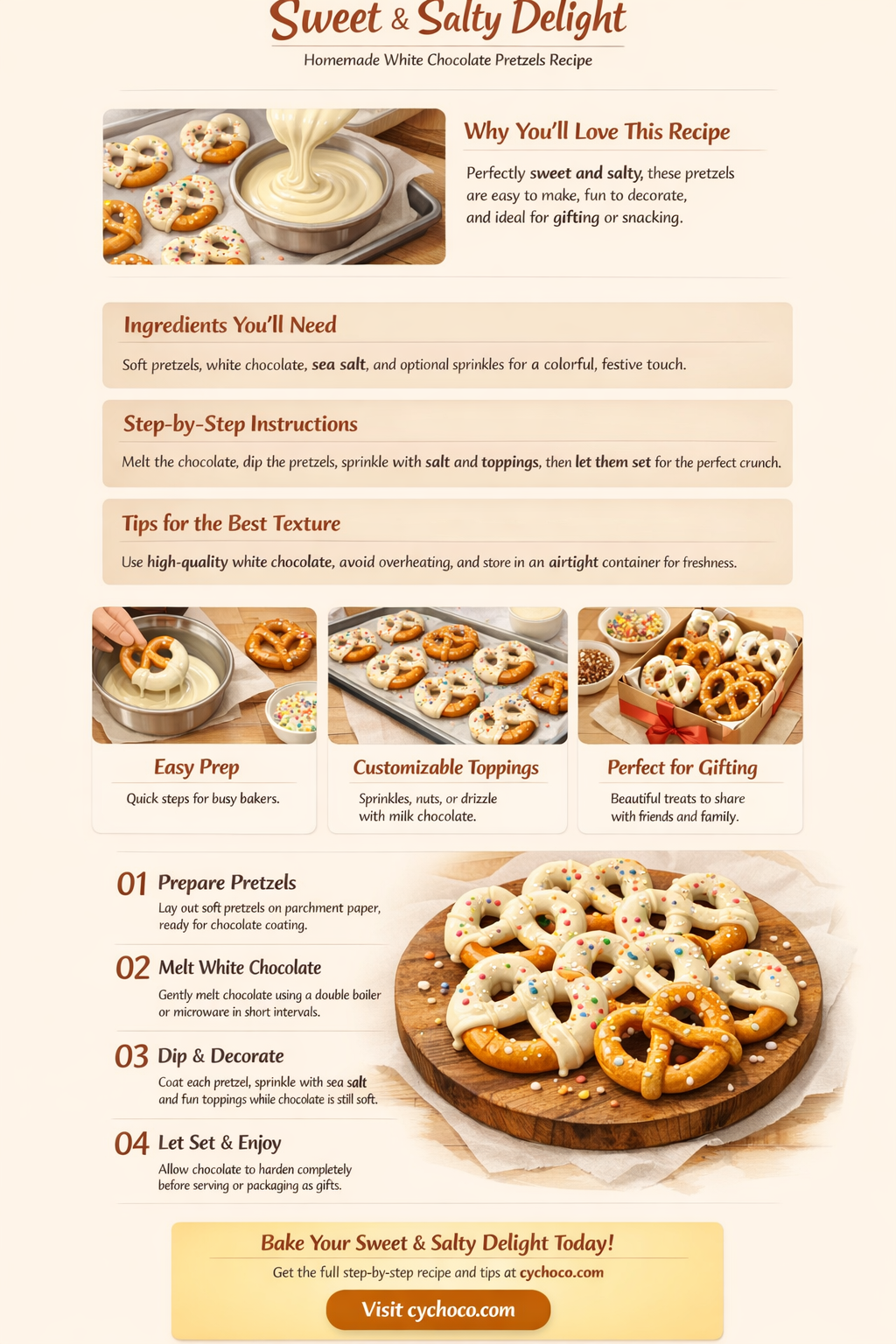 how do you make white chocolate pretzels