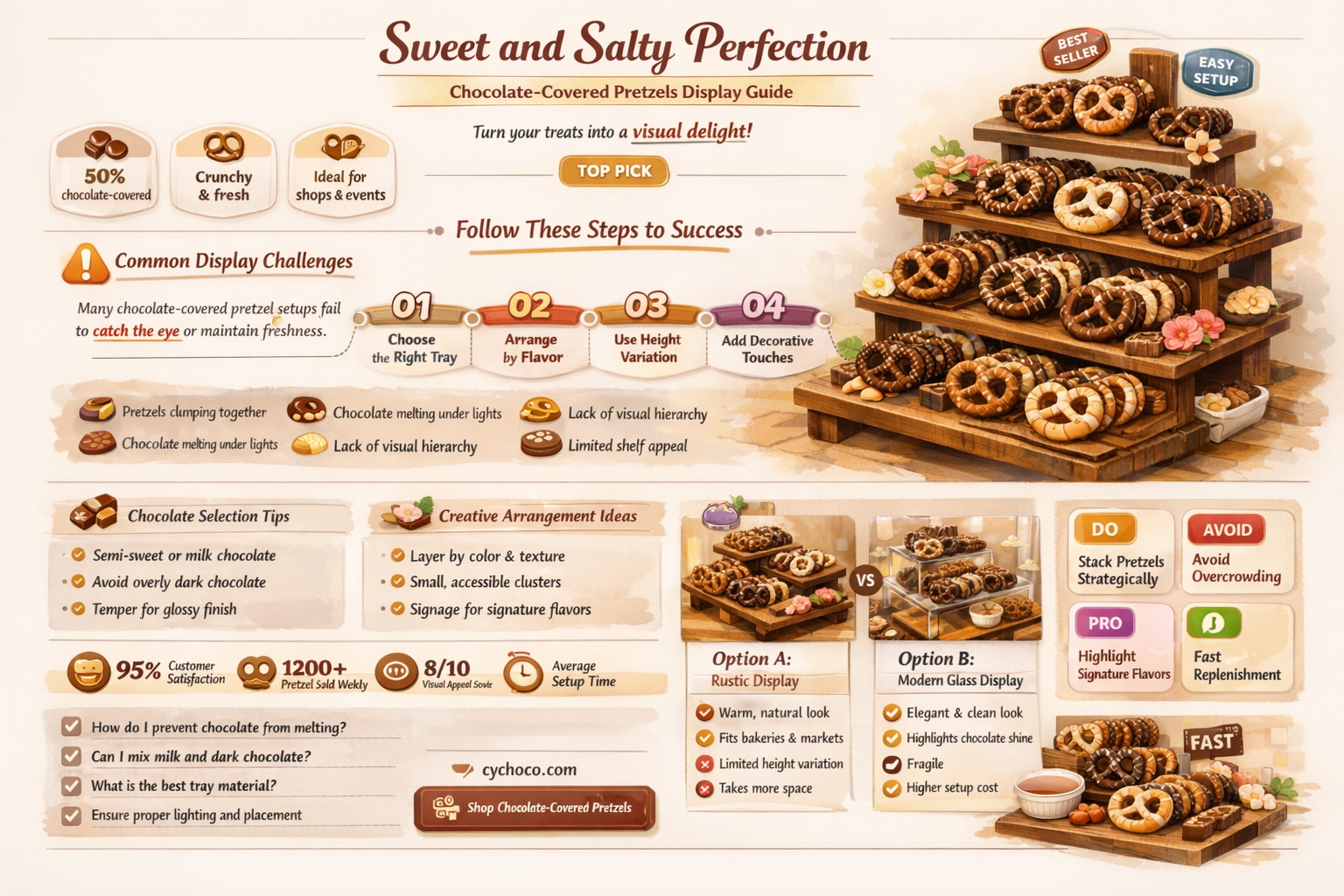 how to display chocolate covered pretzels