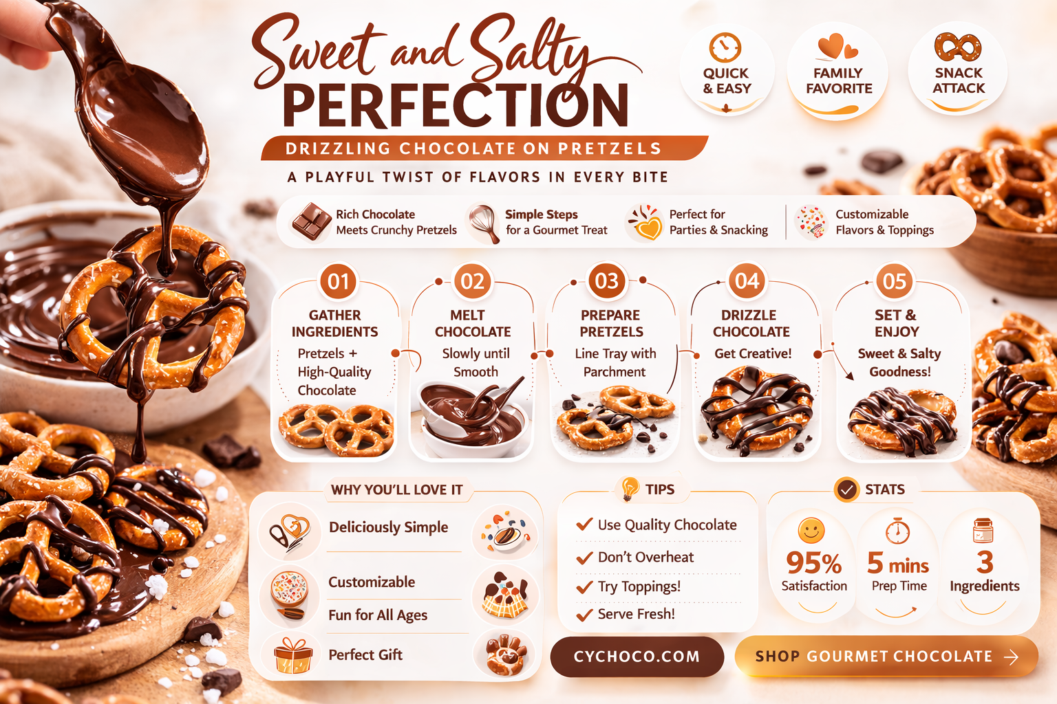 how to drizzle chocolate covered pretzels