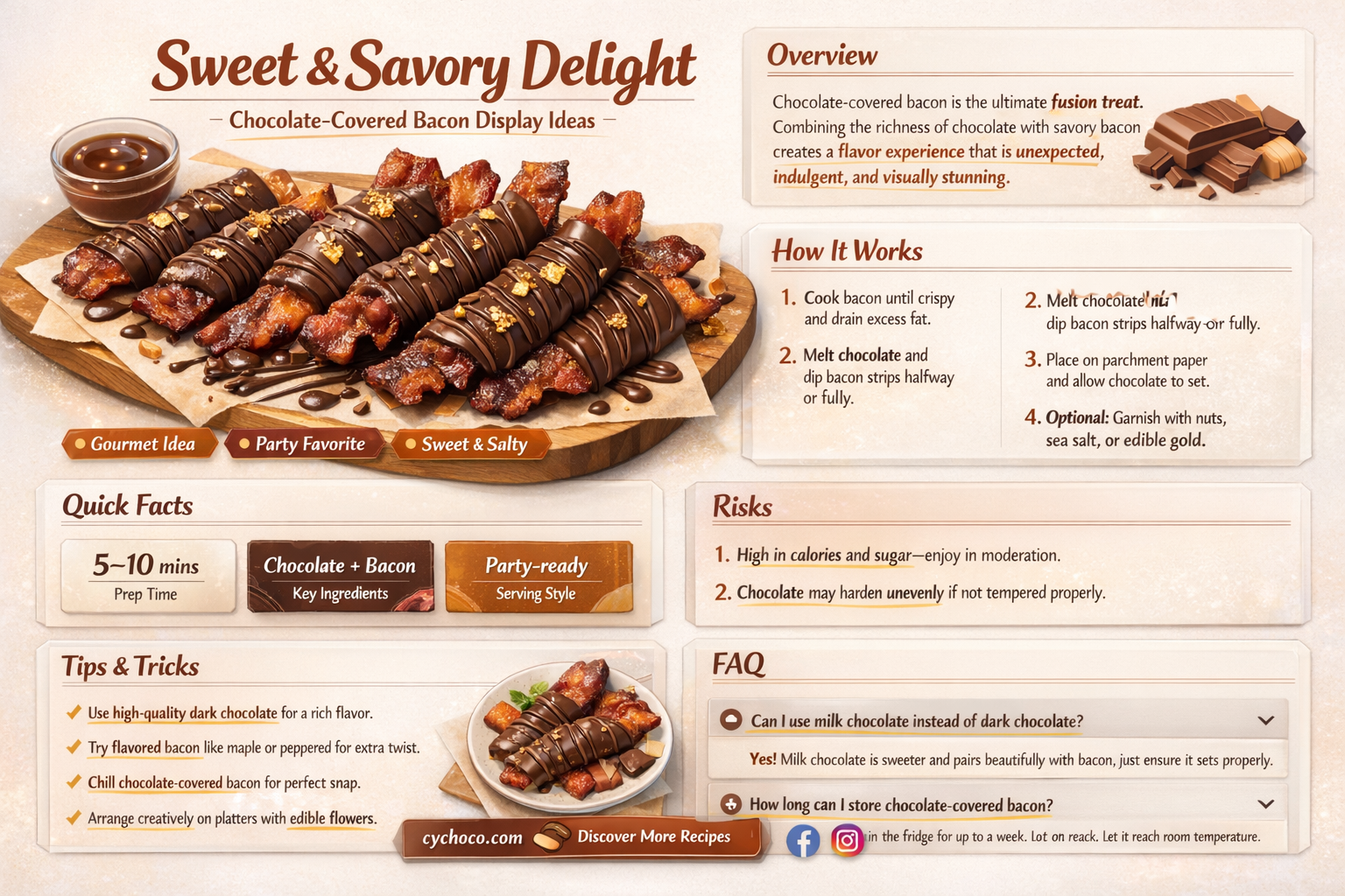 how to display chocolate covered bacon
