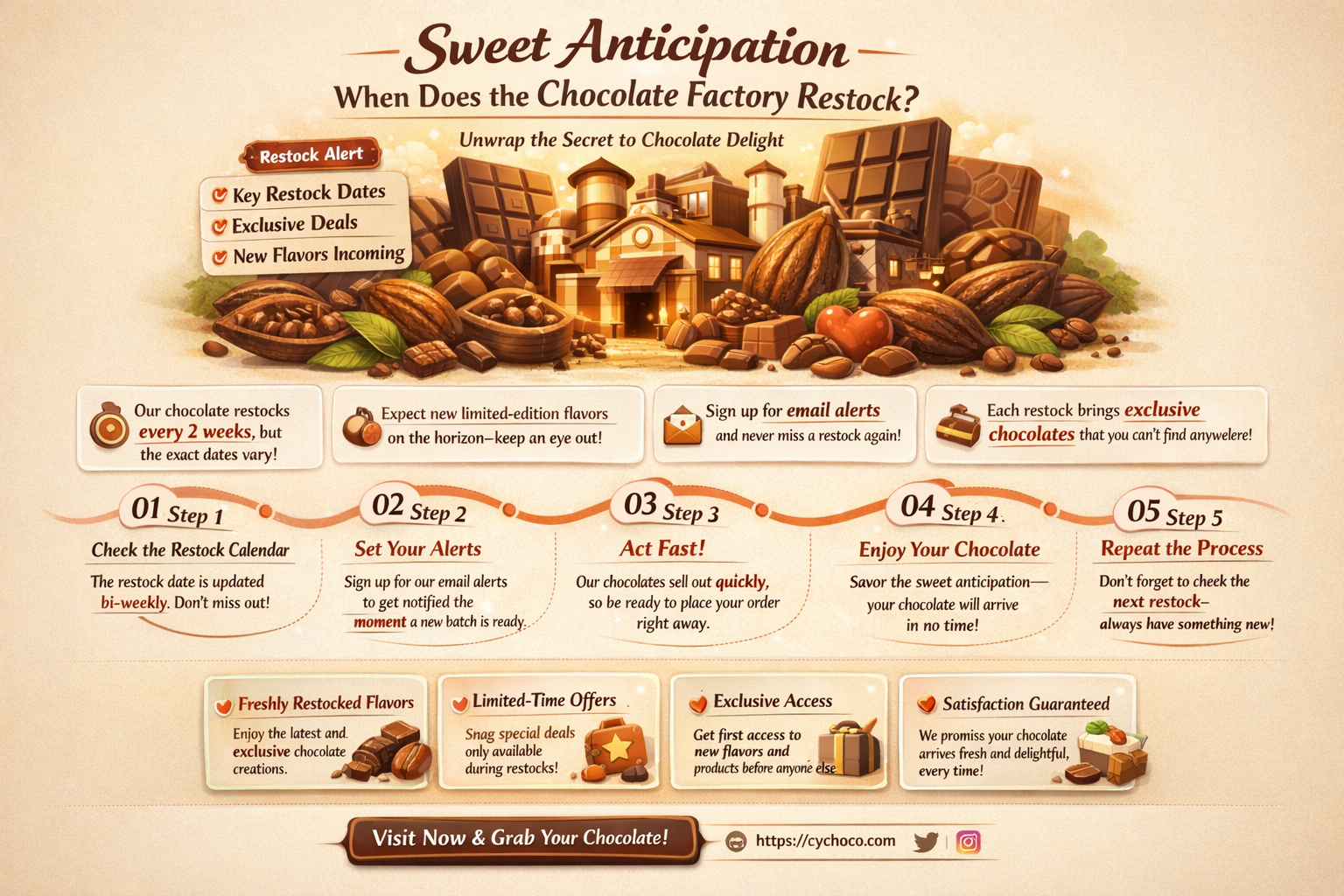 when does chocolate factory restock