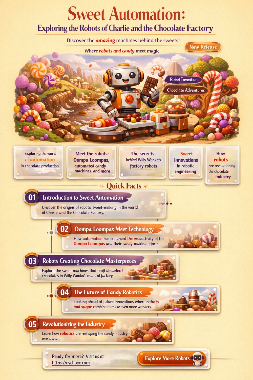 what robots are used in charlie and the chocolate factory