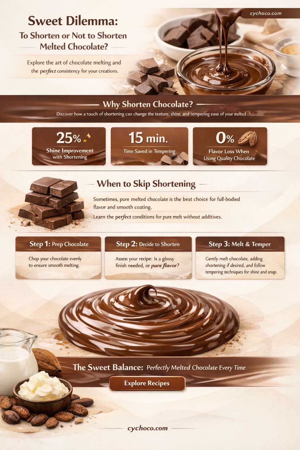 should i add shortening to melted chocolate