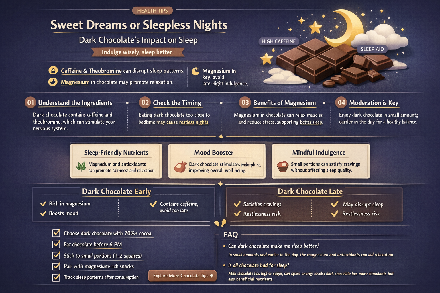 does dark chocolate help you sleep or keep you awake