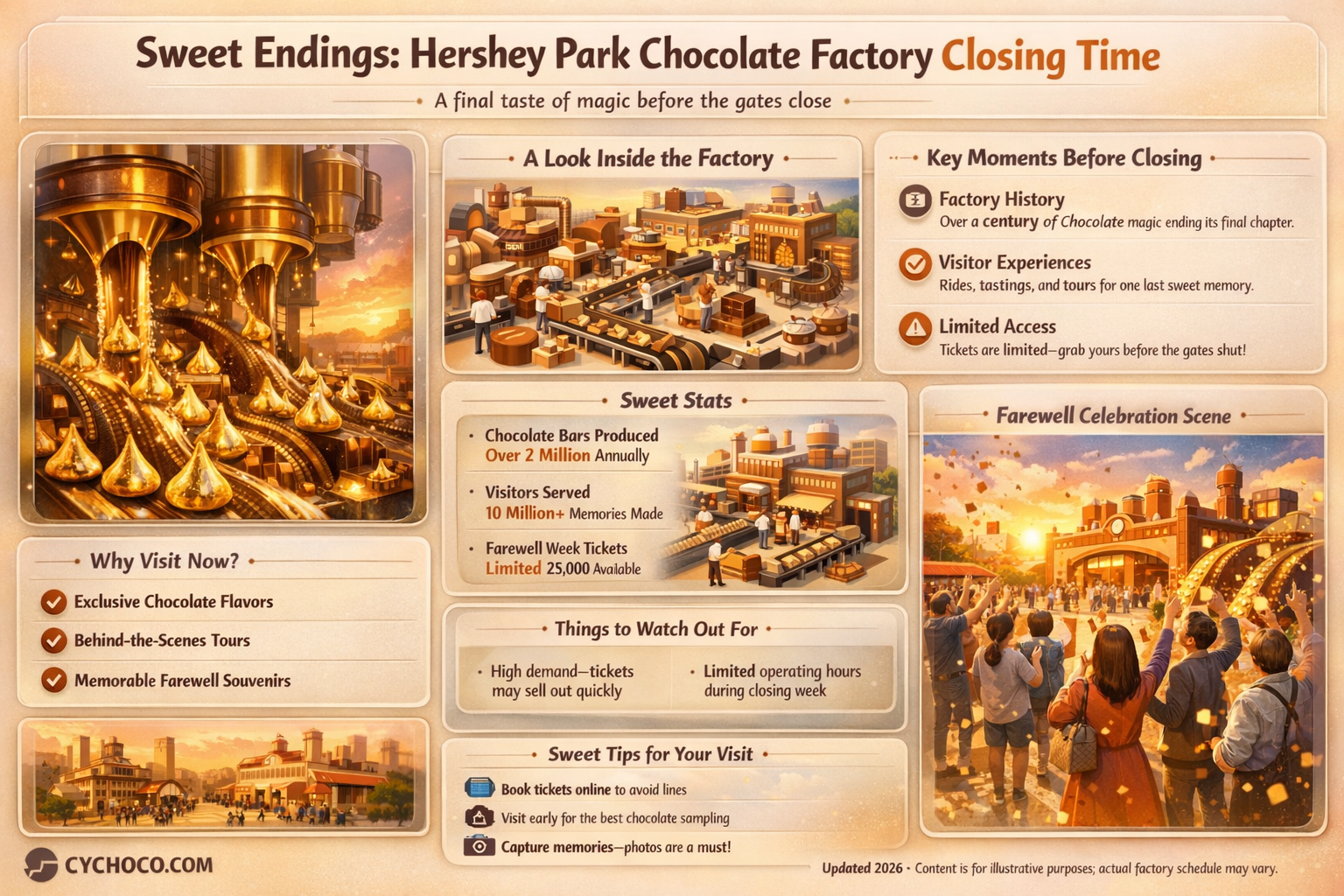 what time does hershey park chocolate factory close