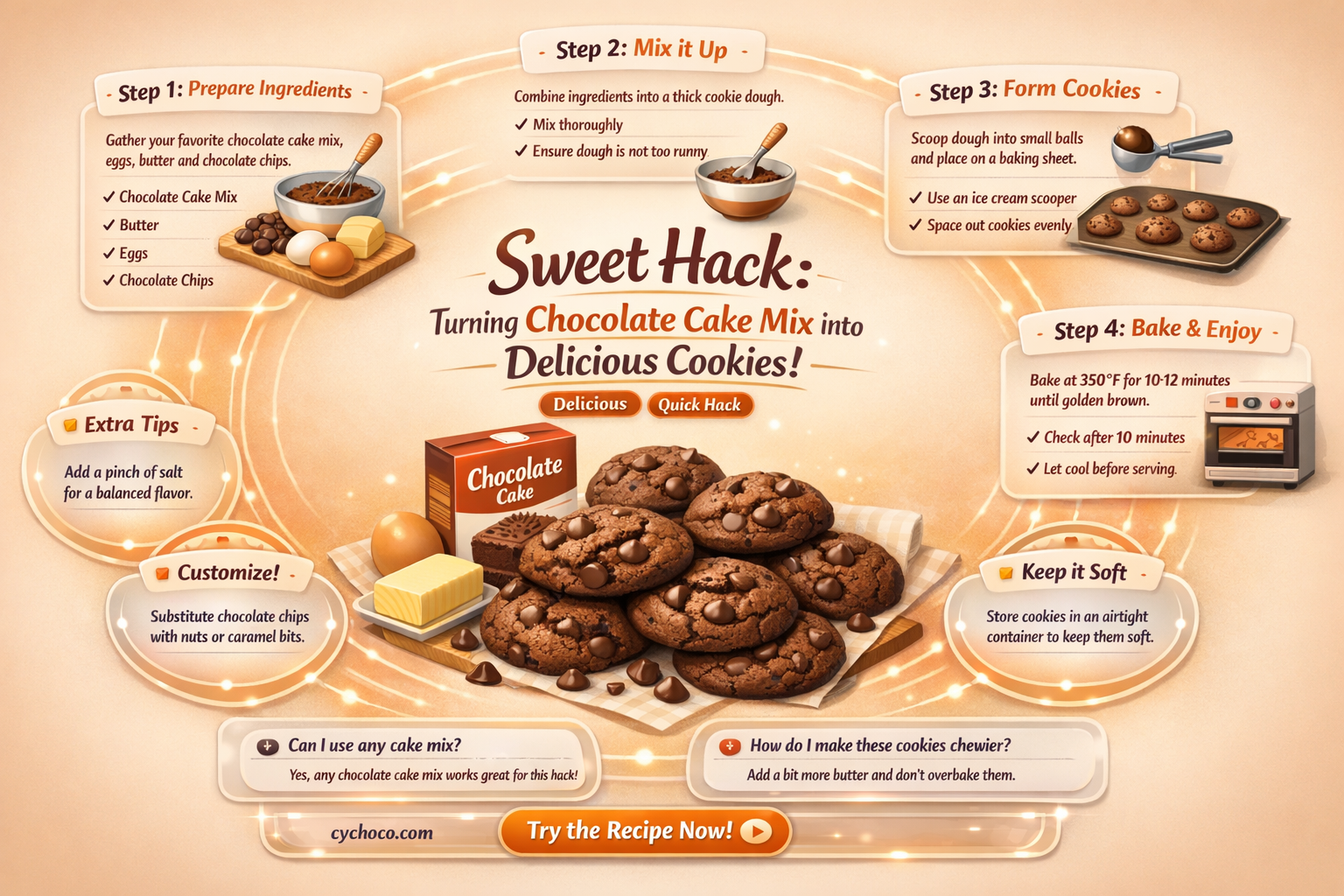 how to make cookies out of chocolate cake mix