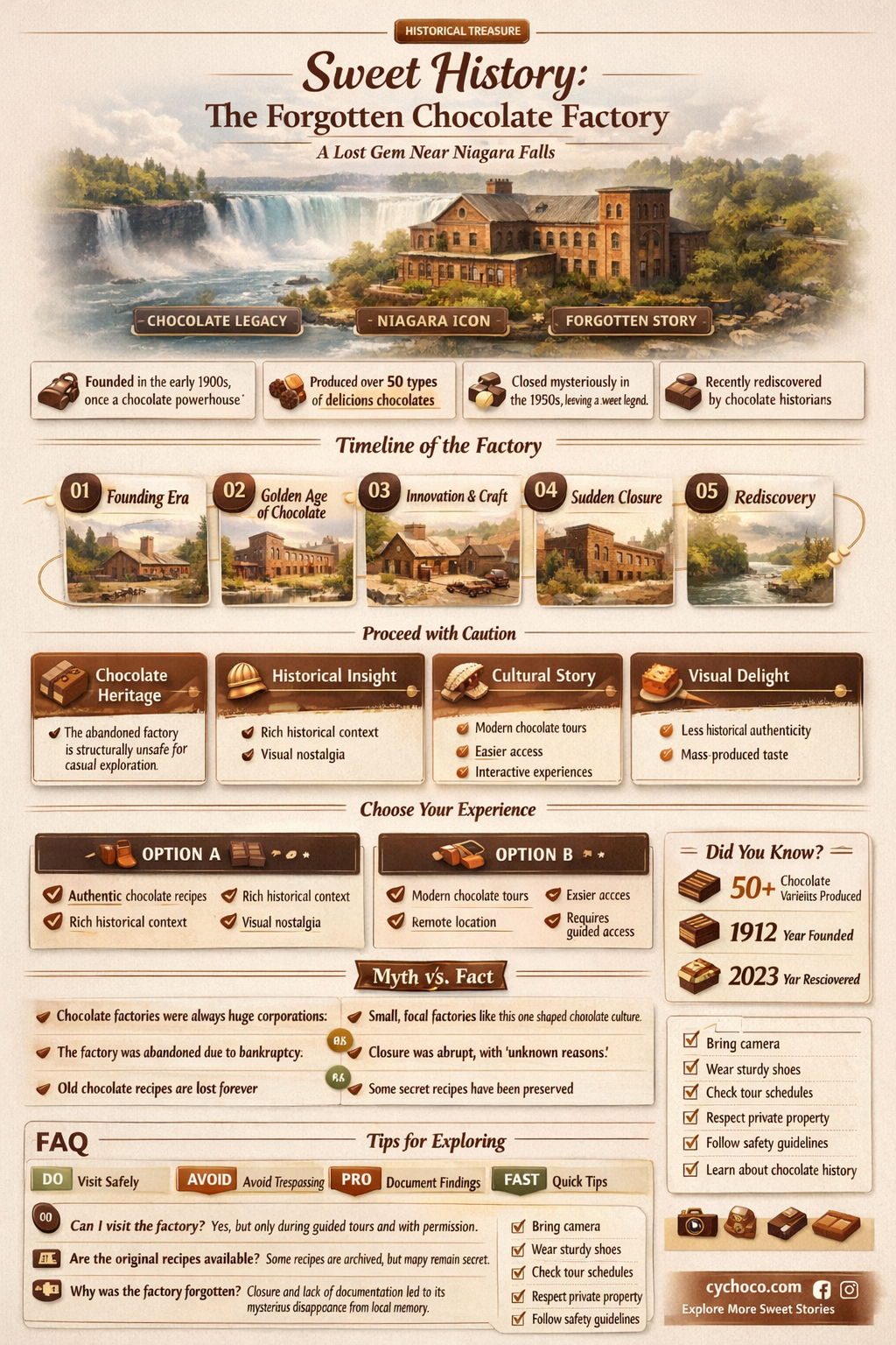 when did niagara falls have a chocolate factory