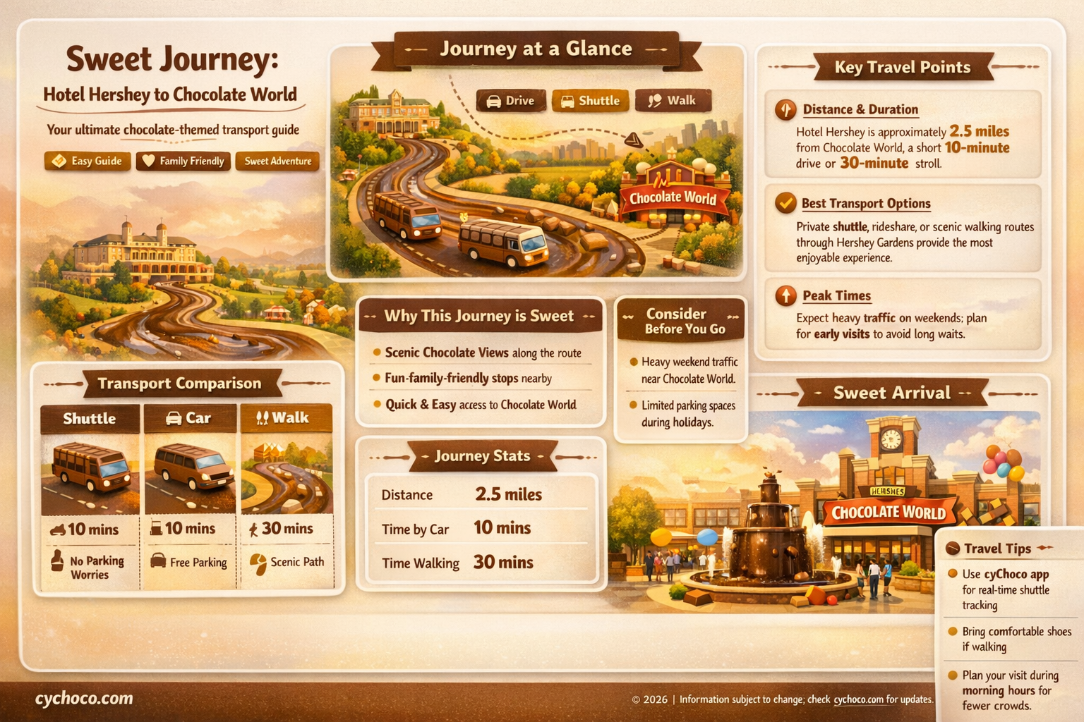 how to get from hotel hershey to chocolate world