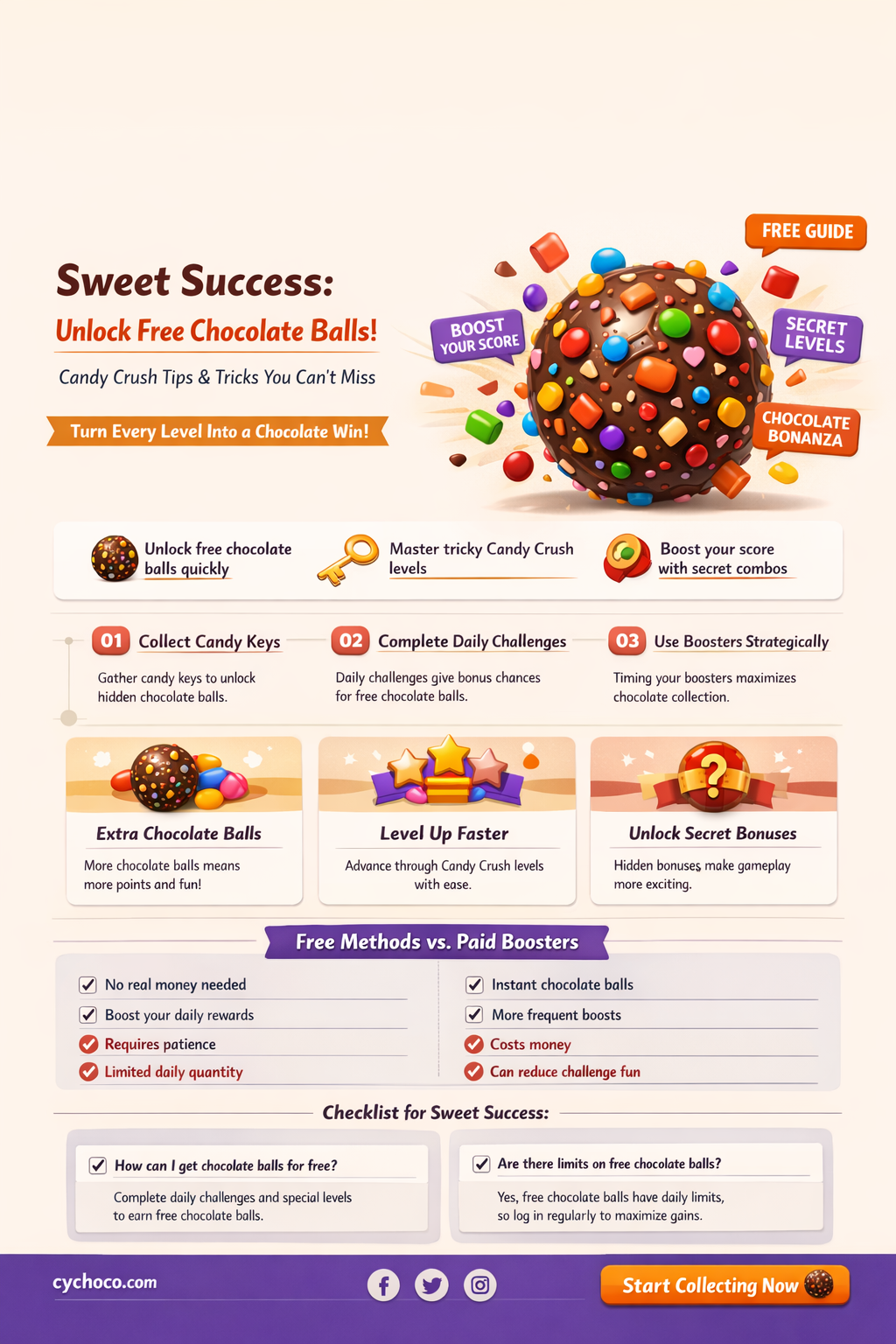 how to get free chocolate balls in candy crush