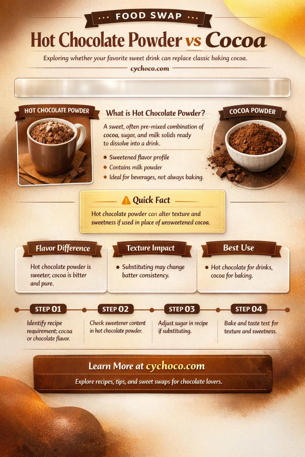 can you use hot chocolate powder as cocoa powder