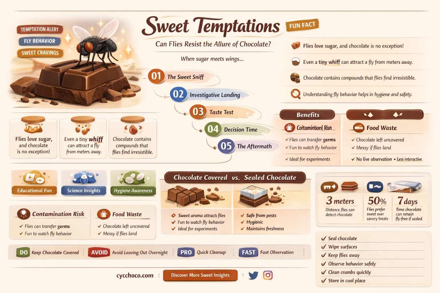 can flies eat chocolate