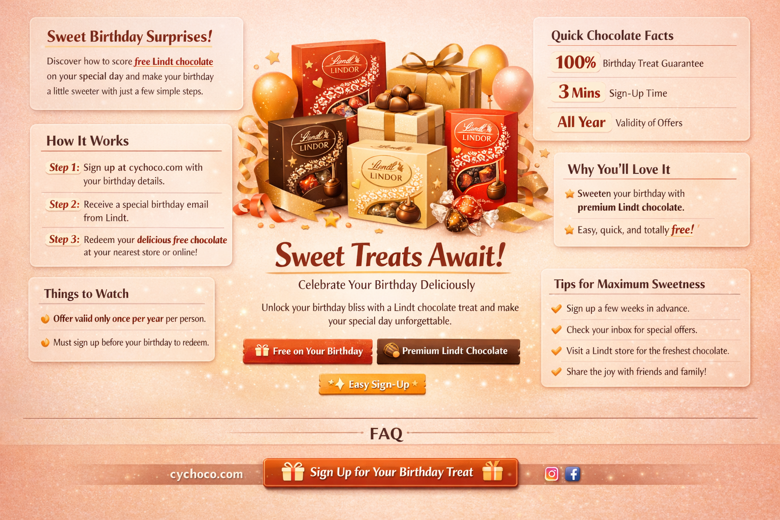 how to get free lindt chocolate on birthday