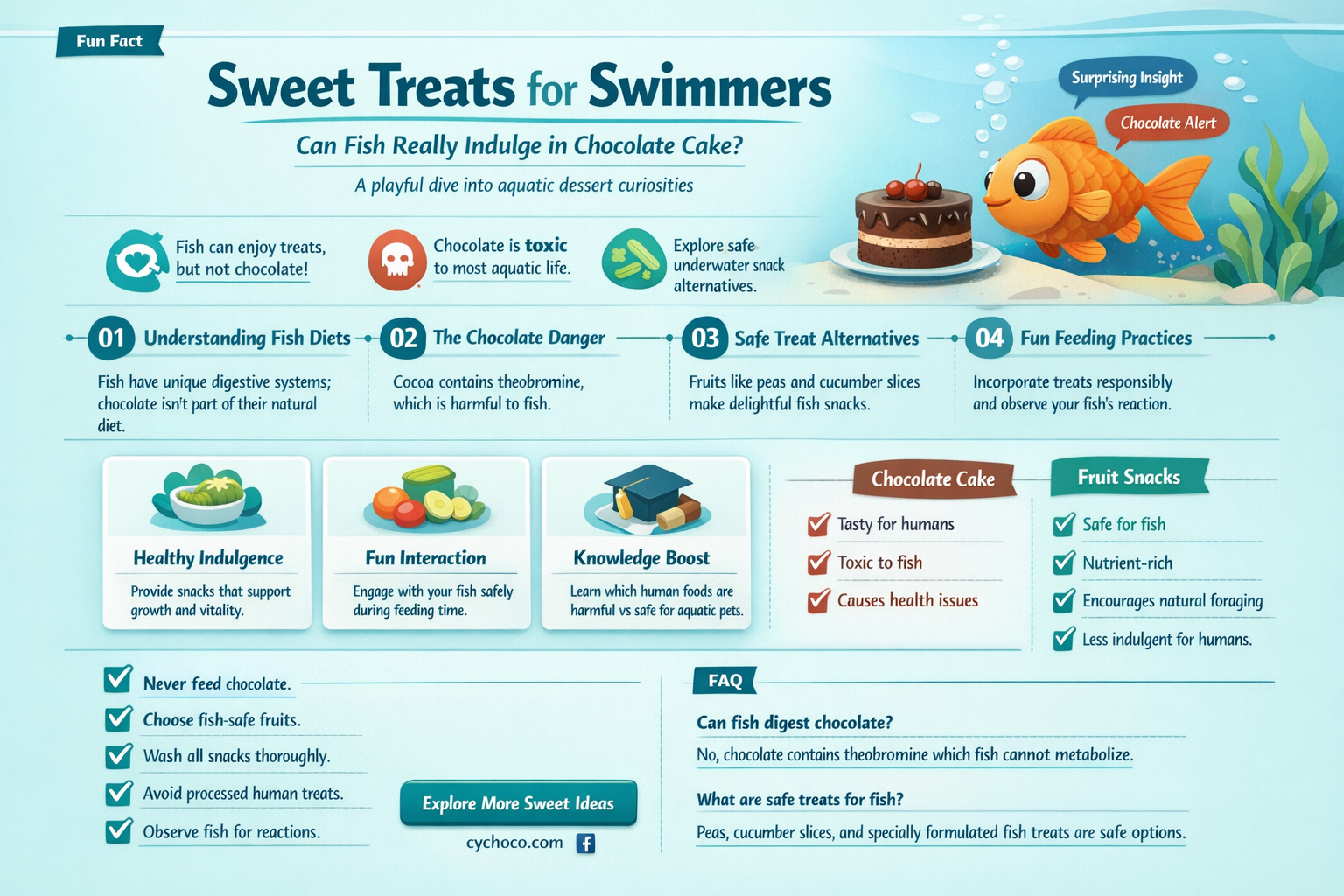 can fish eat chocolate cake