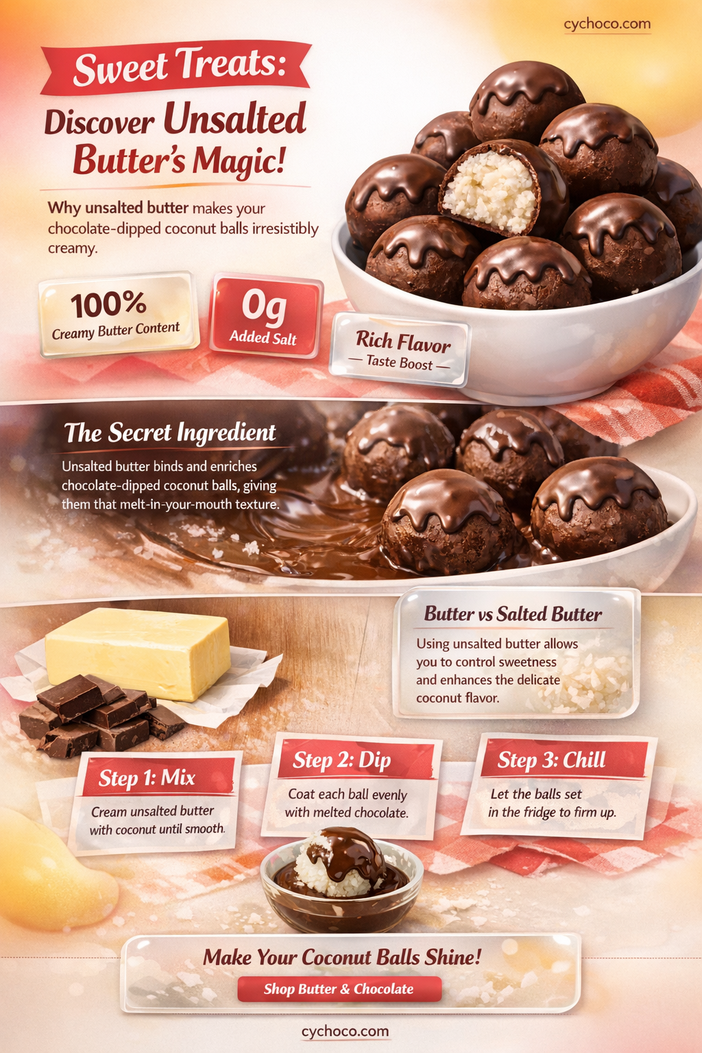 do yiu use unsalted butter in chocolate dipped cocanut balls