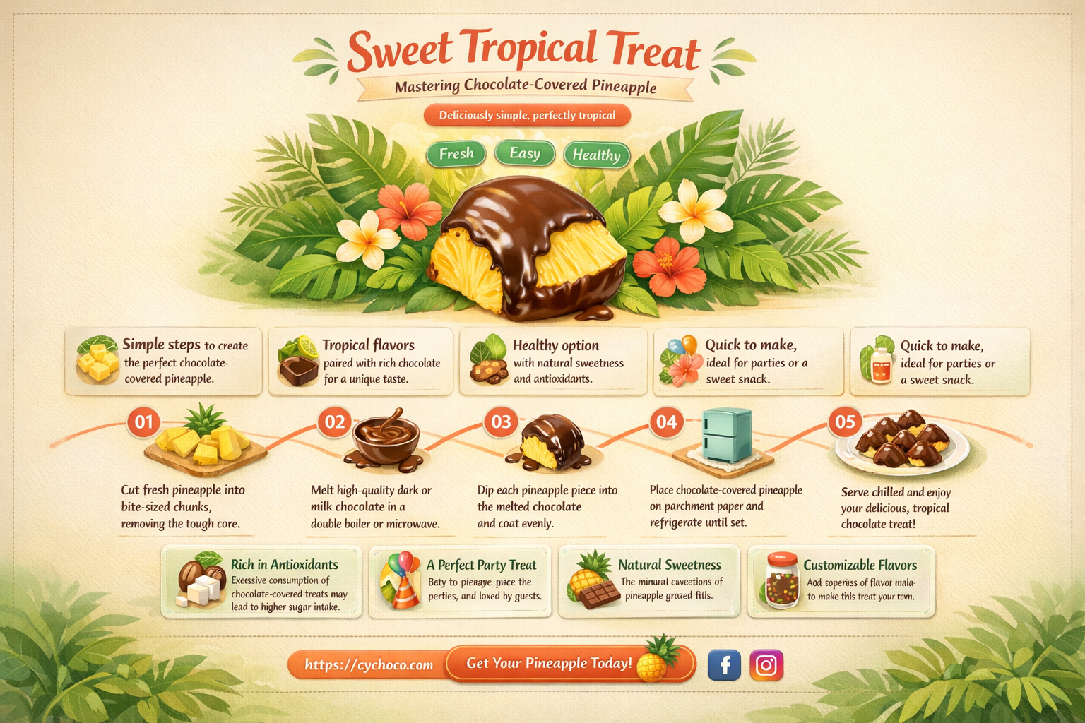 how do you make chocolate covered pineapple