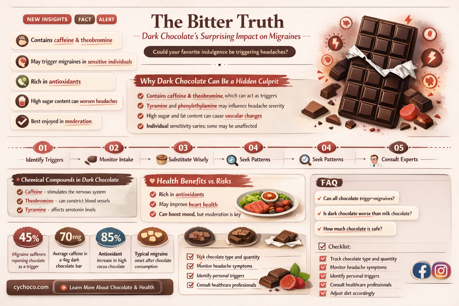 does dark chocolate cause migraines
