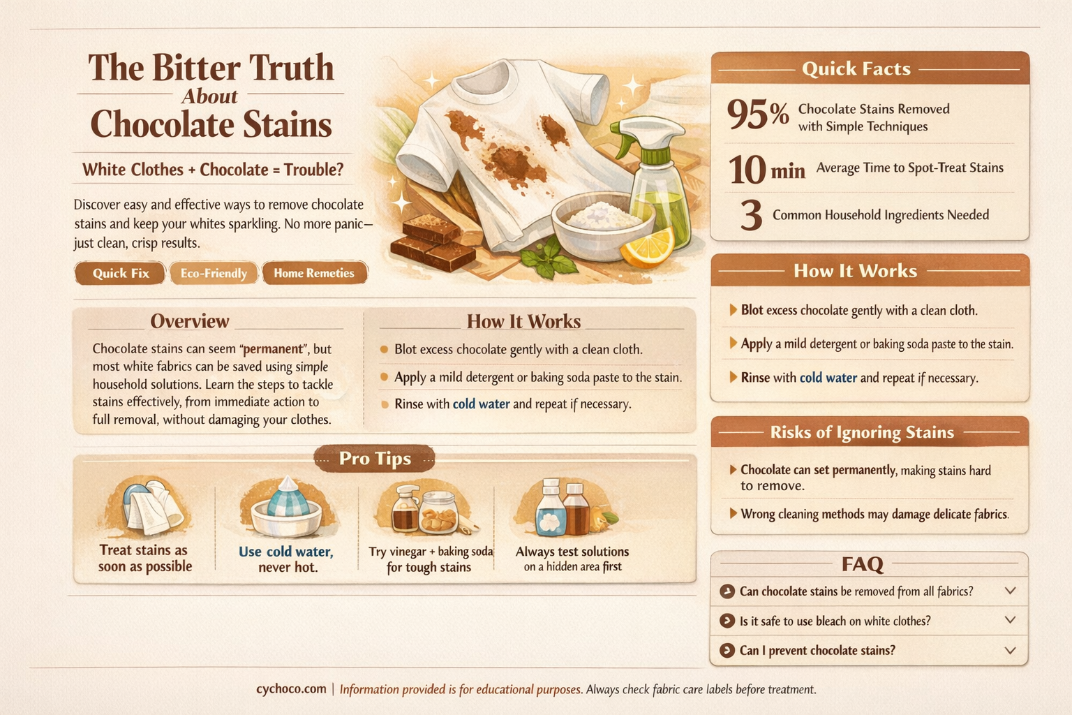 does chocolate stain white clothes