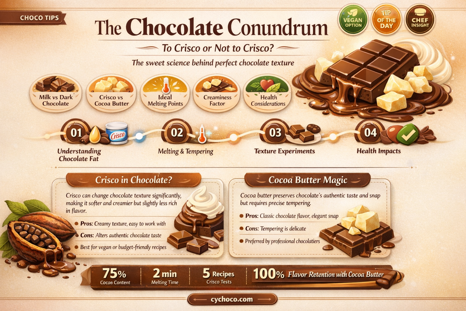 should u add crisco when melting chocolate