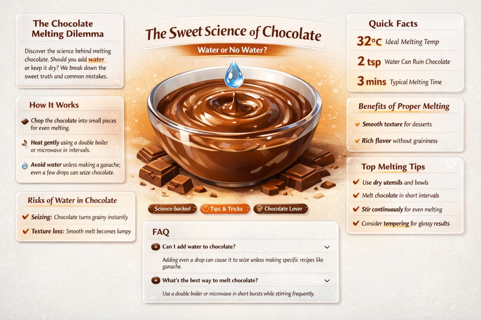 should i add water when melting chocolate