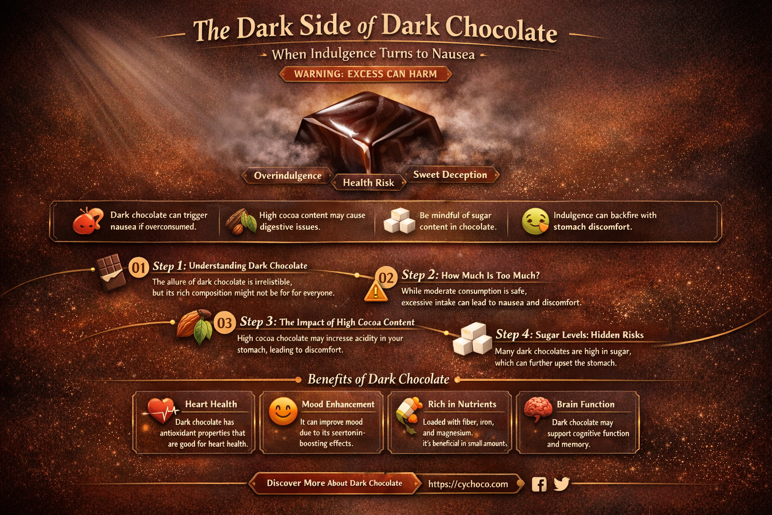 can eating too much dark chocolate make you feel sick