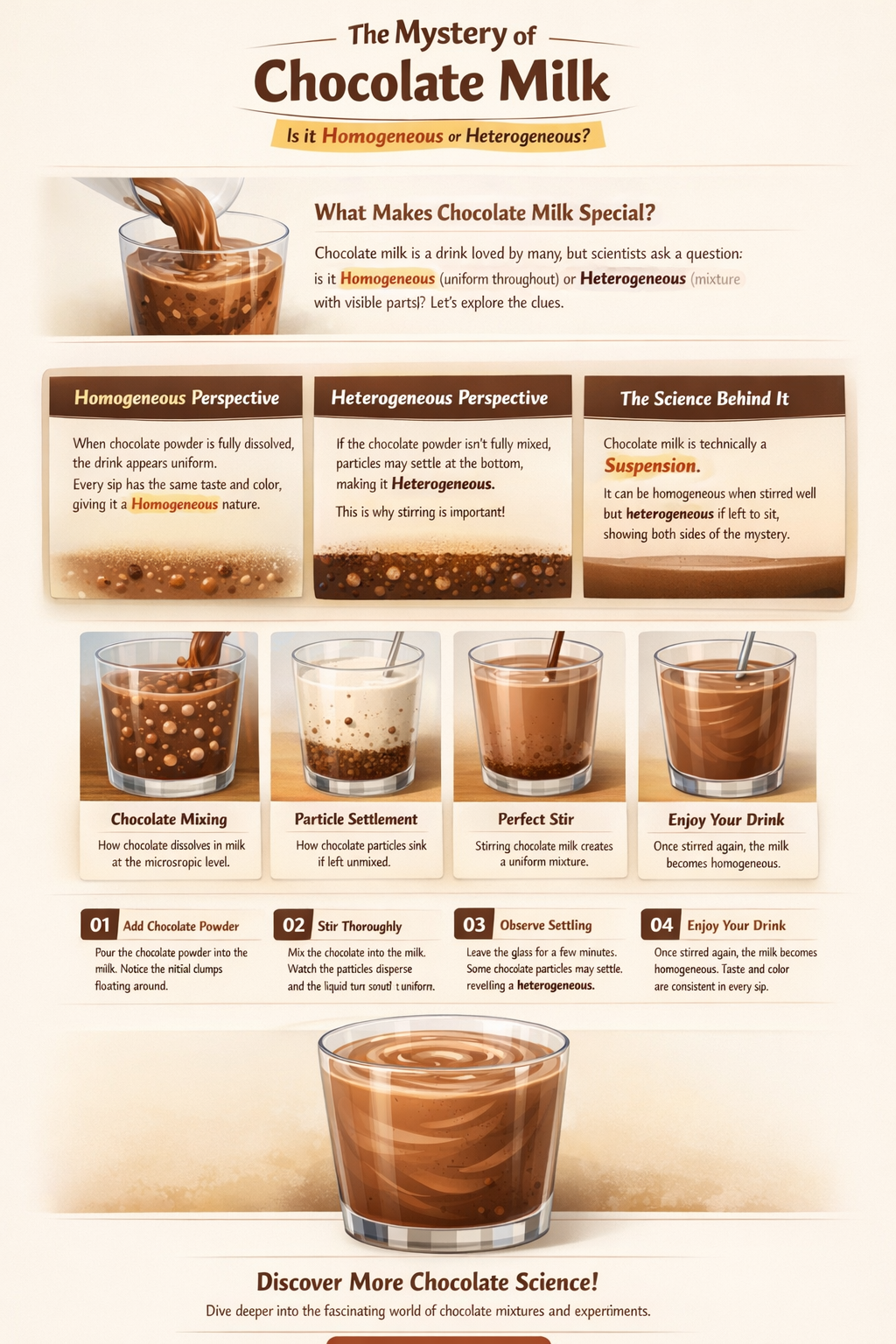 is chocolate milk homogeneous or heterogeneous