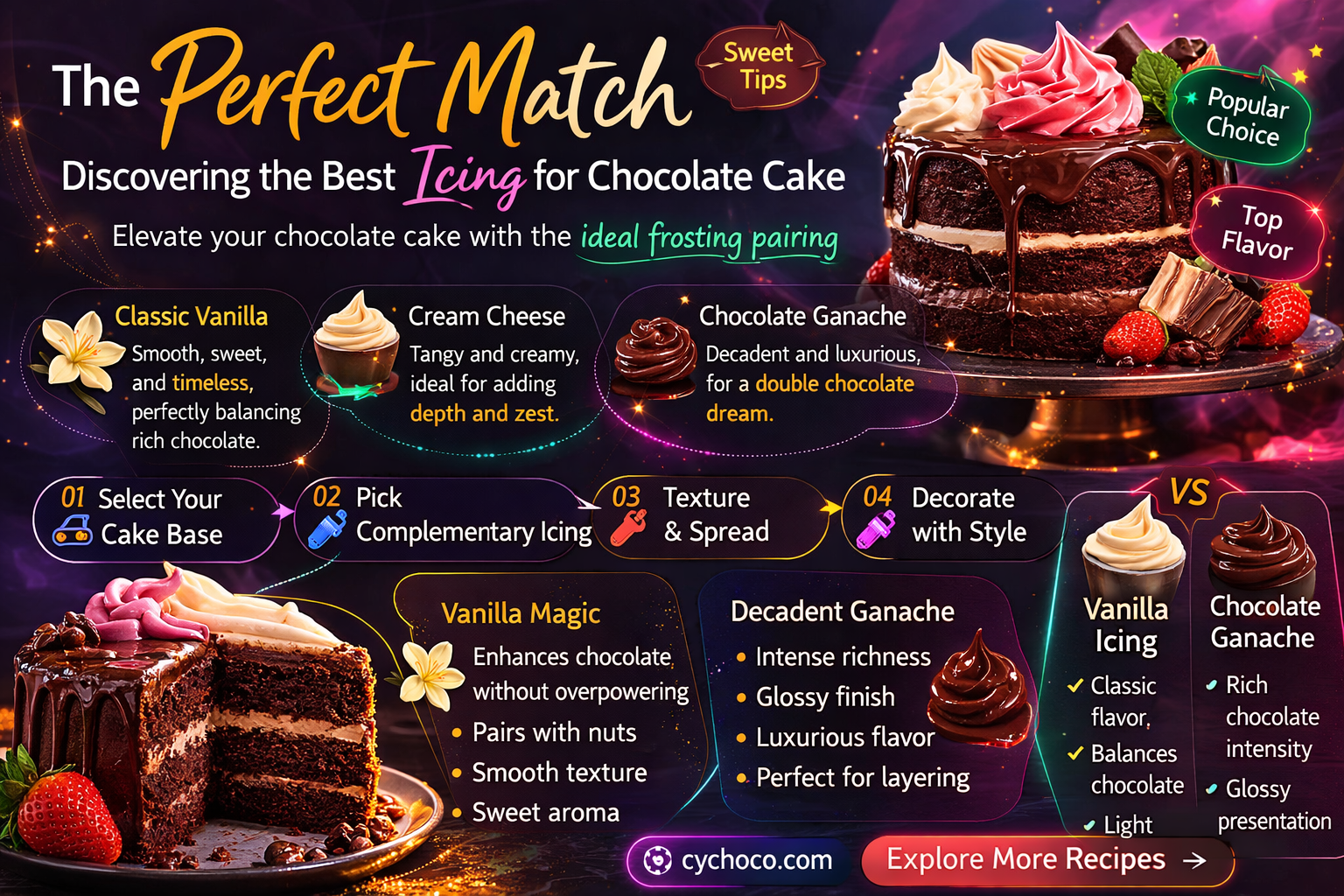 what icing goes best with chocolate cake