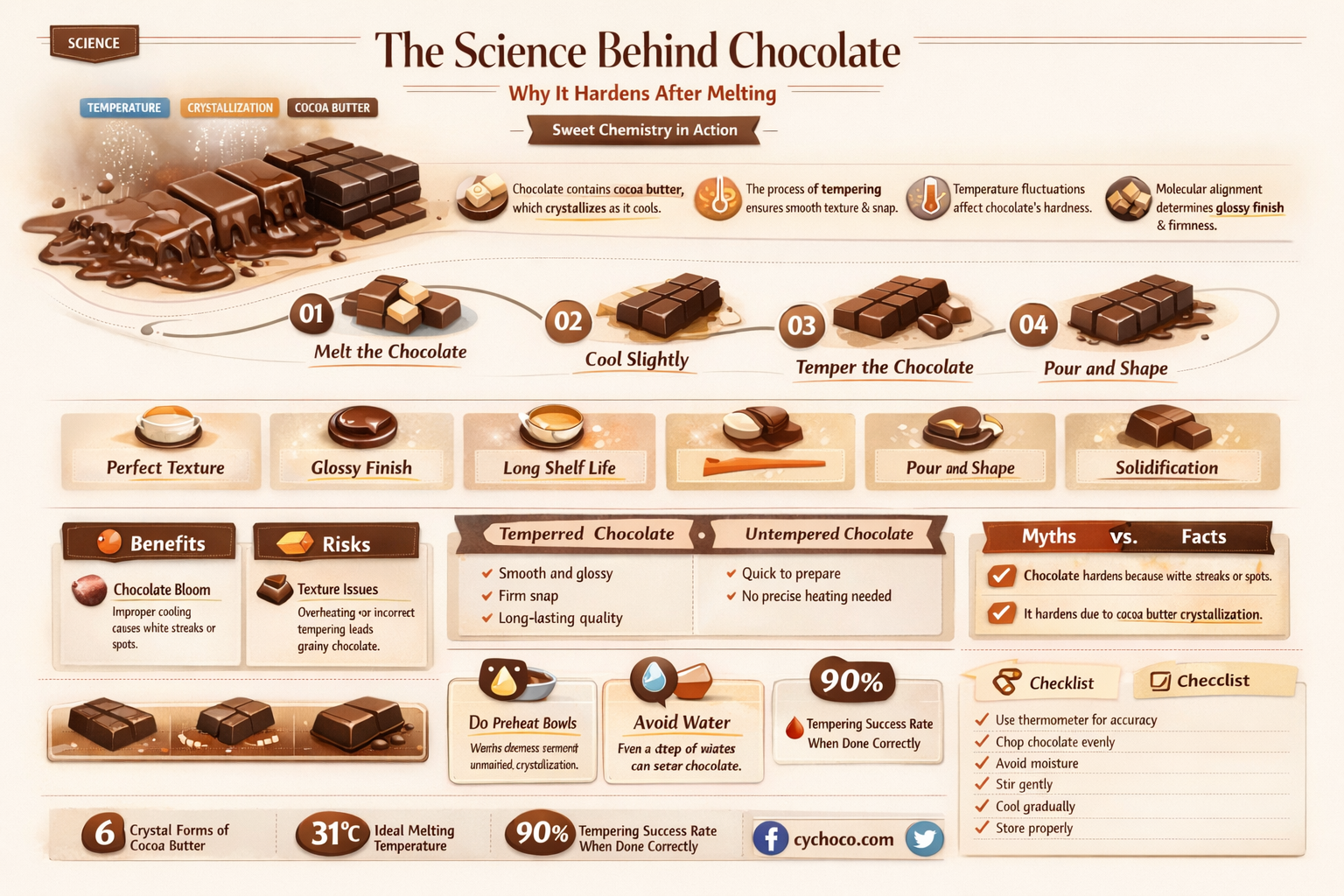 what chocolate hardens after melting