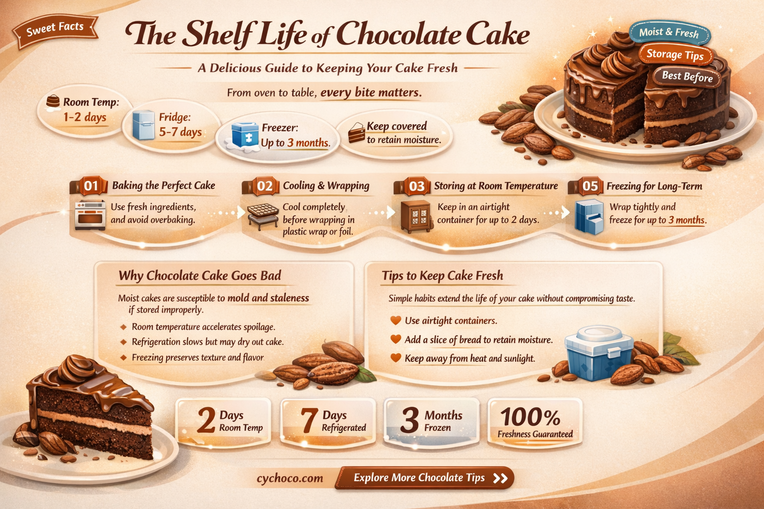 how long does chocolate cake last