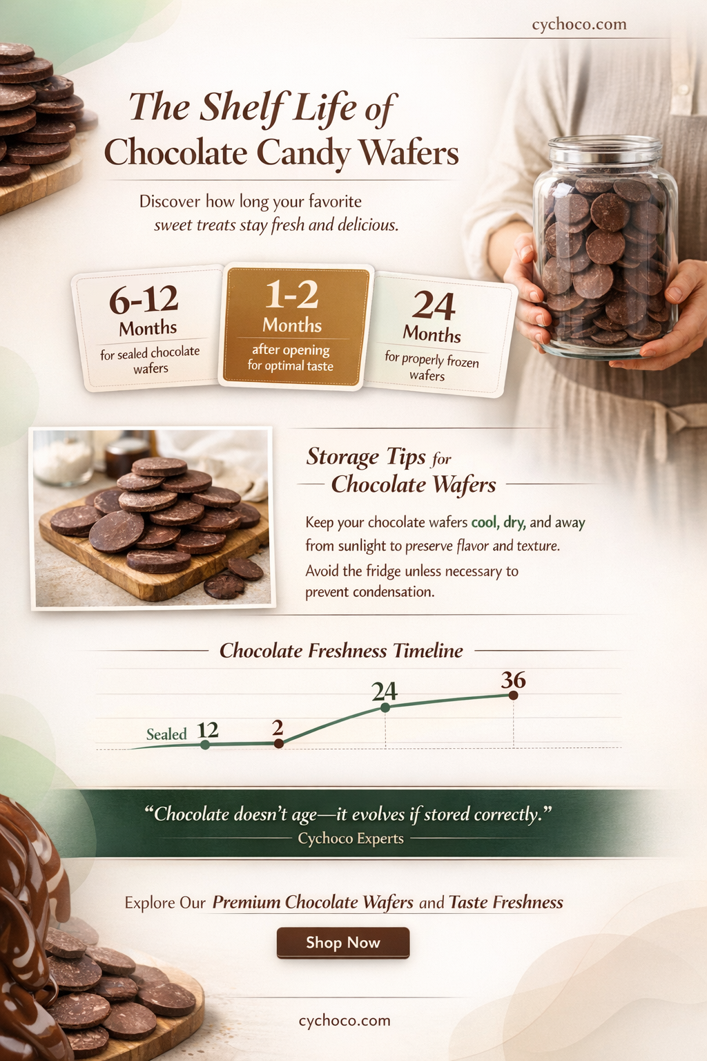how long do chocolate candy wafers last