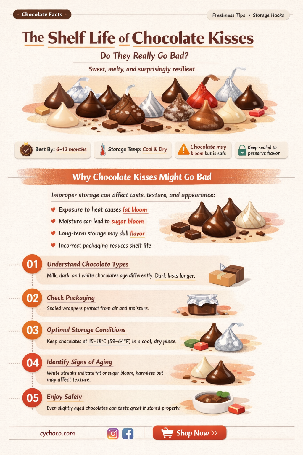 do chocolate kisses go bad