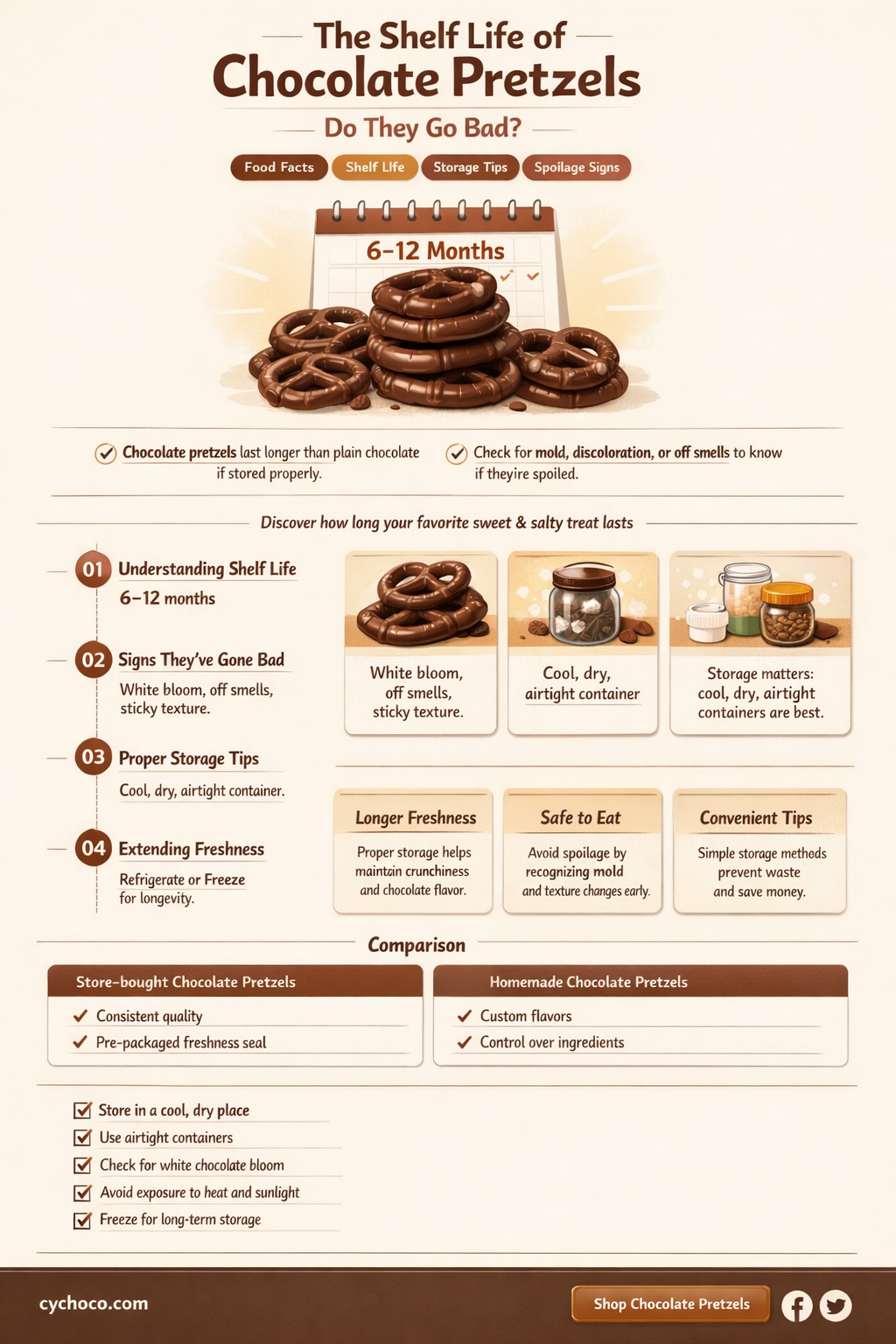 do chocolate pretzels go bad